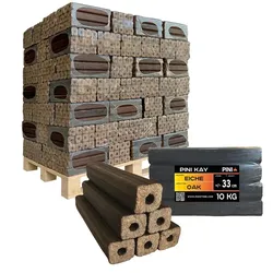 PINI Kay Eichenholzbriketts 33 cm 960 kg Palette Hartholzbriketts Eiche Briketts für Kamin Ofen Feuerstelle Grill