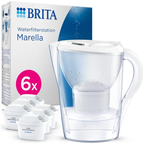 BRITA Waterfilterkan Marella Cool Wit, 2.4 l, inclusief 6 Maxtra Pro filters