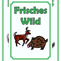 HB-Druck Frisches Wild Schild Hochkant A1 (594x841mm)