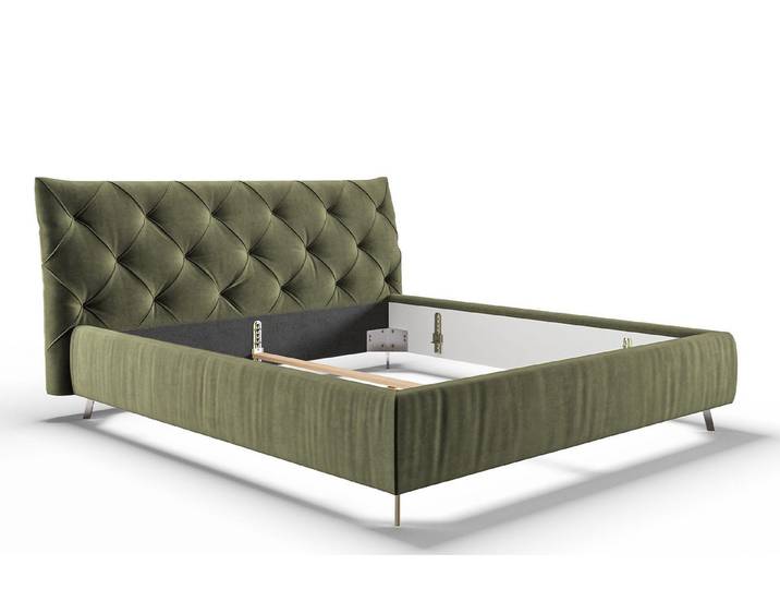 KAWOLA Polsterbett ANNY, Leder oder Velvet, verschiedene Größen und verschiedene Farben