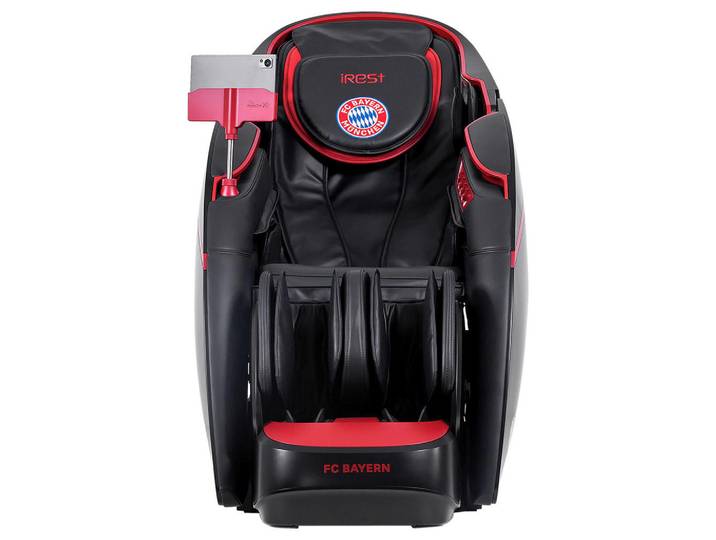 Welnova Massagesessel FC Bayern München, Rot, Schwarz, Kunststoff, 177-190x130x86 cm, integrierte Lautsprecher, Relaxfunktion, Liegefunktion, Sitzheizung, Netzbetrieb, Massagefunktion, Herz-Waage-Funktion, integrierter Akku, abwischbar, ausziehbare Fußstütze, Bluetooth-Lautsprecher, Rückenlehne in S-Form, Wohnzimmer, Sessel, Massagesessel