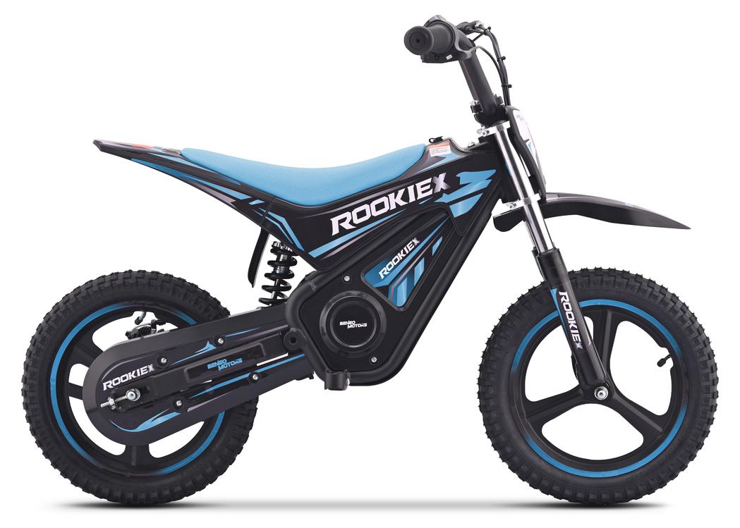 Elektro Pocket Bike für Kinder Rookie X 24V (14") - Blau - Lithium-Akku, 250 W bürstenloser Motor, Scheibenbremse