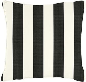 "Canopy Stripe Sunbrella Outdoor Pillow - Black/White Sunbrella, 12"" x 20"" - Ballard Designs"