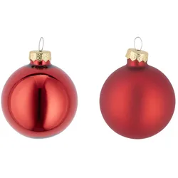 Weihnachtskugeln  10er Set   , rot , Glas,Aluminium Ø: 6