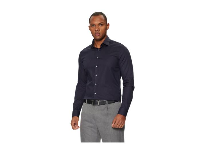 Calvin Klein twill onderhoudsarm slim herenoverhemd night sky, maat 43