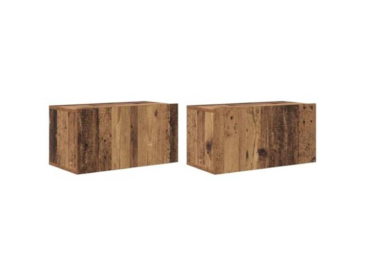 hliofuir Hängendes TV-Board 2er Set Wandmontage Mehrfarbig 60x30x30 cm Schwebendes Lowboard für Schlafzimmer und Wohnbereich mit flexiblen Fächern für Receiver sowie Konsole.