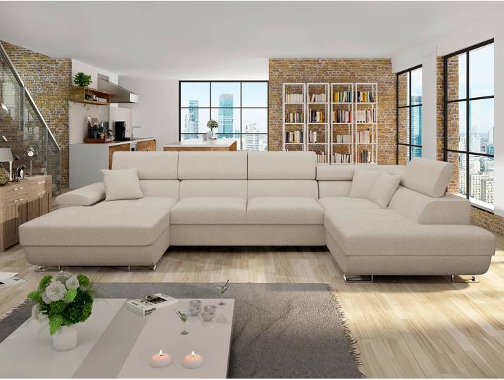 MIRJAN24 Ecksofa Cotere Bis Premium, Bettkasten, U-Form (Farbe: Abriamo 03, Seite: Rechts)