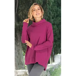 Baumwoll-Mix-Shirt in himbeer in Größe 36/38 von DW-Shop, Himbeer, 36/38