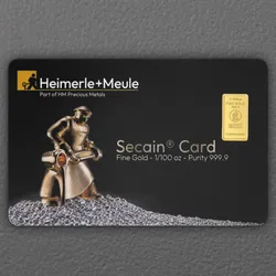 Goldbarren 1/100oz HEIMERLE + MEULE "Secain Card" geprägt