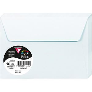 Clairefontaine Briefumschläge Pollen, blau, C6, ohne Fenster, haftklebend, 120g/m², 20 Stück