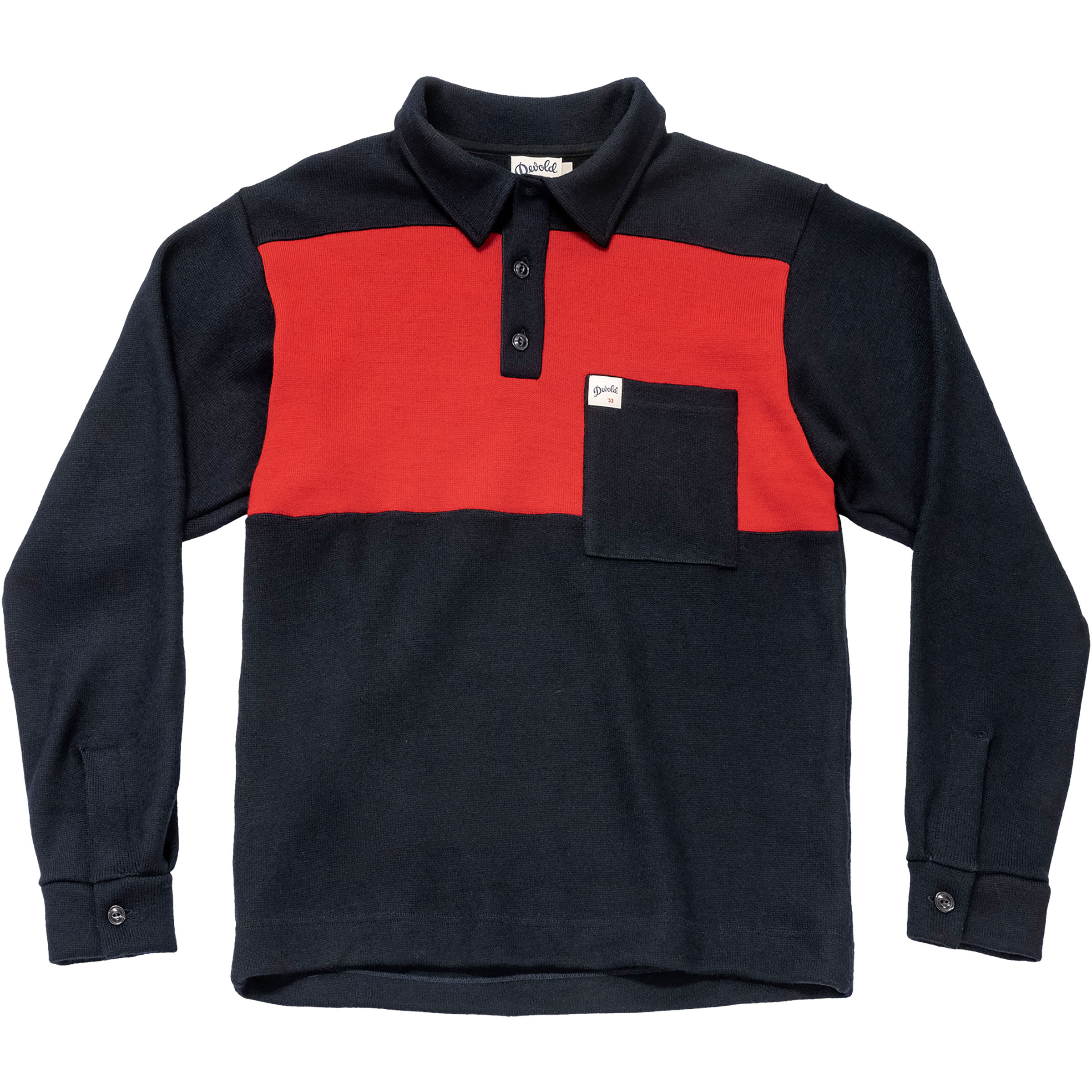 Devold Archive Ferry Polo Longsleeves blau Größe L Lifestyle Widerstandsfähig