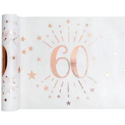 60. Geburtstag roségold Tischläufer 5 m x 30 cm Zahl 60