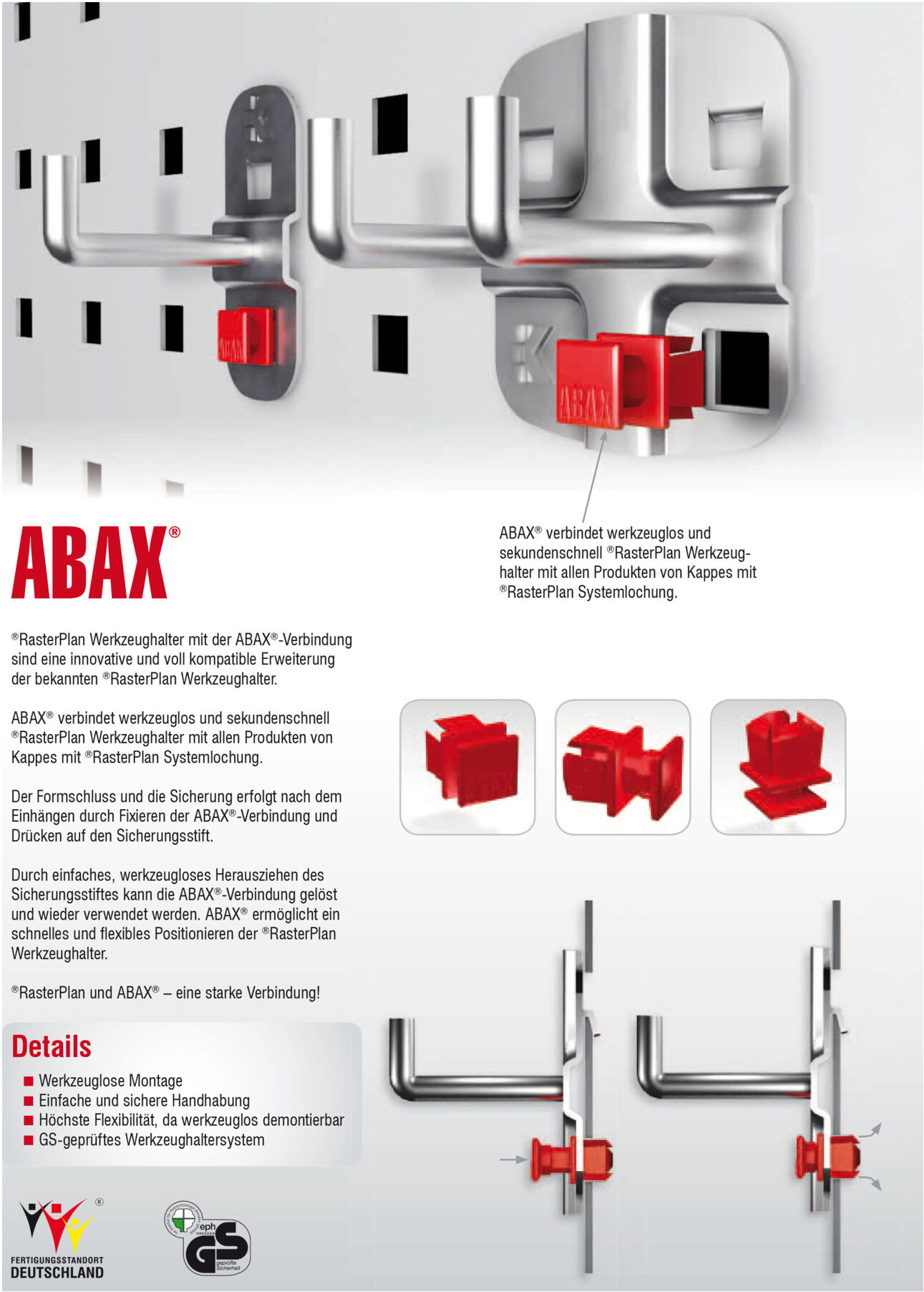 Kappes Kombihalter RasterPlan/ABAX für Stifte / Sprühflasche alufarben (3342.00.8701)