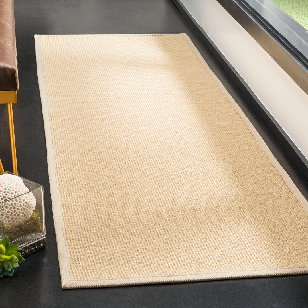 Ebern Designs Roeidi Jute / Sisal Area Rug Beige Runner 76 x 244 cm