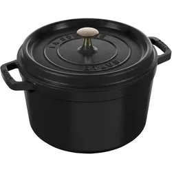 La Cocotte Topf 4,8 l hoch schwarz aus Gusseisen gefertigt