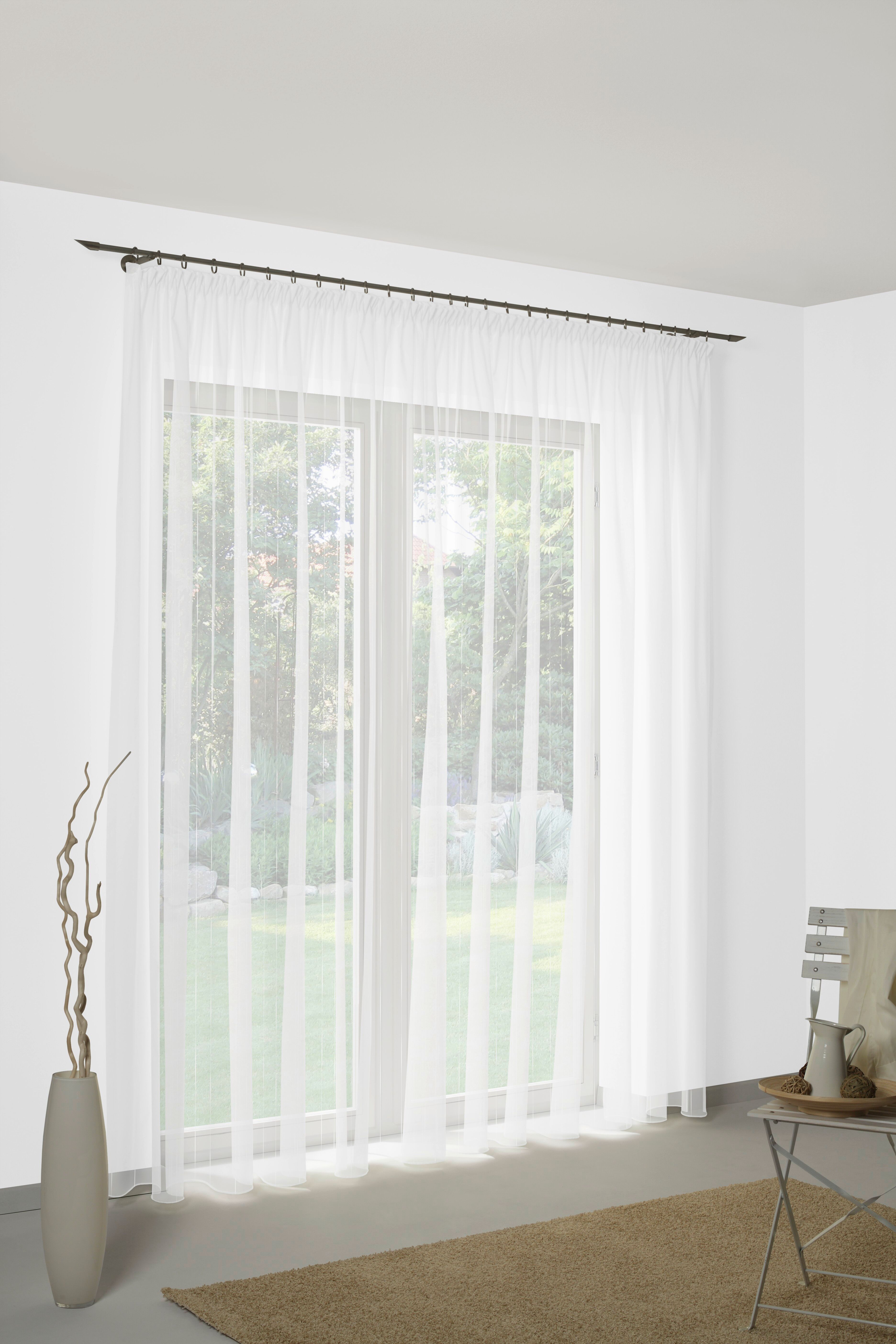Gardine WIRTH "Manuela", weiß, B:700cm H:245cm, Voile, Polyester, Gardinen, Gardine, Store