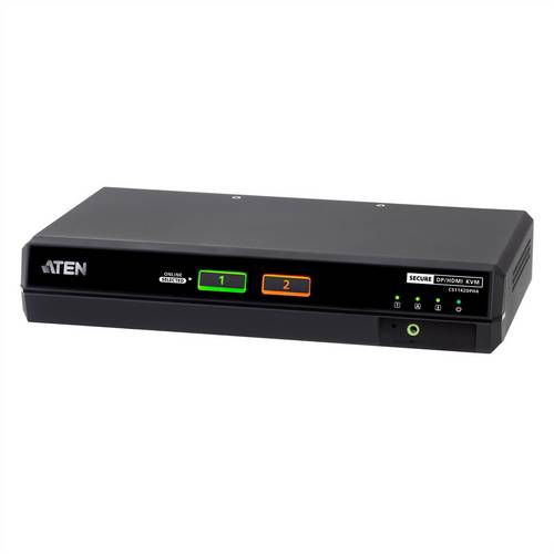 ATEN CS1142DPH4 2-Port USB 5K DP/HDMI, Dual Bildschirm Universal Secure KVM Switch