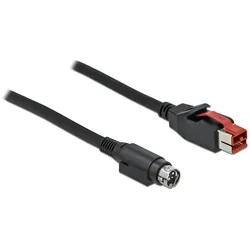 DeLOCK PoweredUSB Kabel Stecker 24 V zu Mini-DIN 3 Pin Stecker 3 m für POS Drucker und Terminals