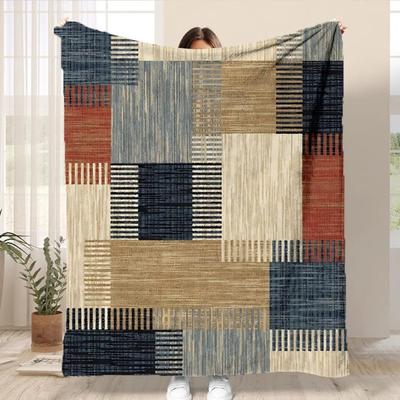Shop Station Bohemian Flannel Blanket Soft Patchwork Throw Blanket For Sofa, Bed & Cozy Home Decor a 51.18 59.06 Inches
