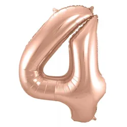 Folienballon Zahl 4 roségold