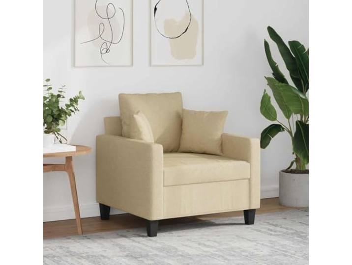 HEFZGDB Creme Stoff Sessel 60 cm Breite Moderner Wohnzimmer Sitzplatz mit Atmungsaktiver Bezug und Robustes Metallgestell für Langlebigkeit Bequemlichkeit Entspannung Lesen Fernsehen