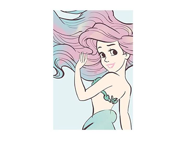 Komar Ariel Aquarelle - Taille : 50 x 70 cm - Tableau mural - Poster - Impression d'art (sans cadre) - Disney
