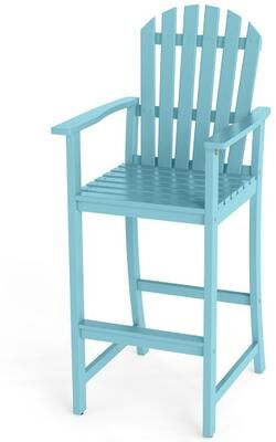 Costway Tall Adirondack Chair with Armrests and Footrest for Deck-Turquoise