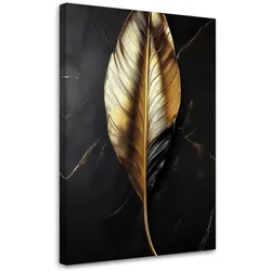 WANDBILD blattgold auf schwarzem hintergrund