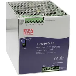 MeanWell, Systemstromversorgung, TDR-960-24 Hutschienen-Netzteil (DIN-Rail) 24 V/DC 40 A 960 W Anzahl Ausgänge:1