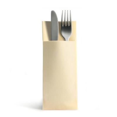 Ornamensa Airlaid 50 Besteckservietten Bestecktaschen creme 32x40cm, Stoffähnlich, hochwertige Einwegserviette