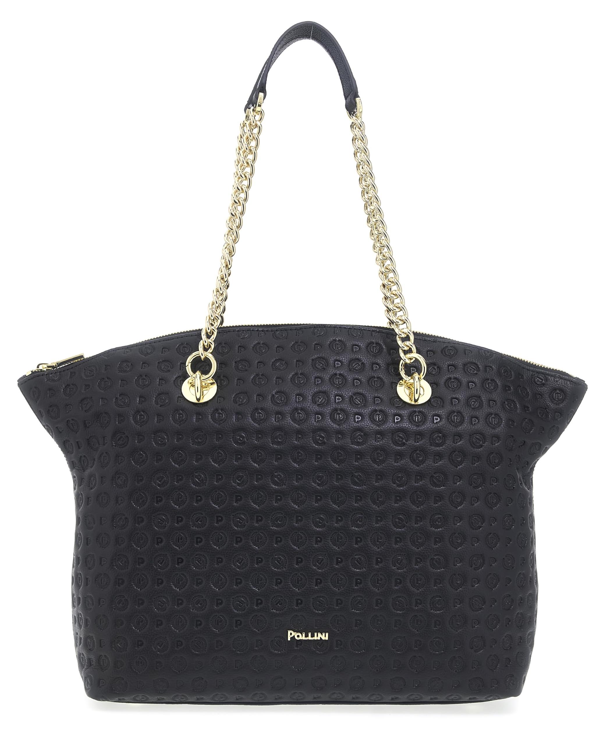 Pollini HERITAGE LOGO EMBOSSED TOTE BAG