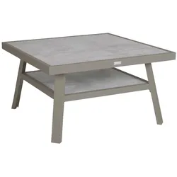 Gartencouchtisch Samvaro 90x90 cm von Brafab aus Aluminium und Glas, modern, beige, quadratisch, für Outdoor