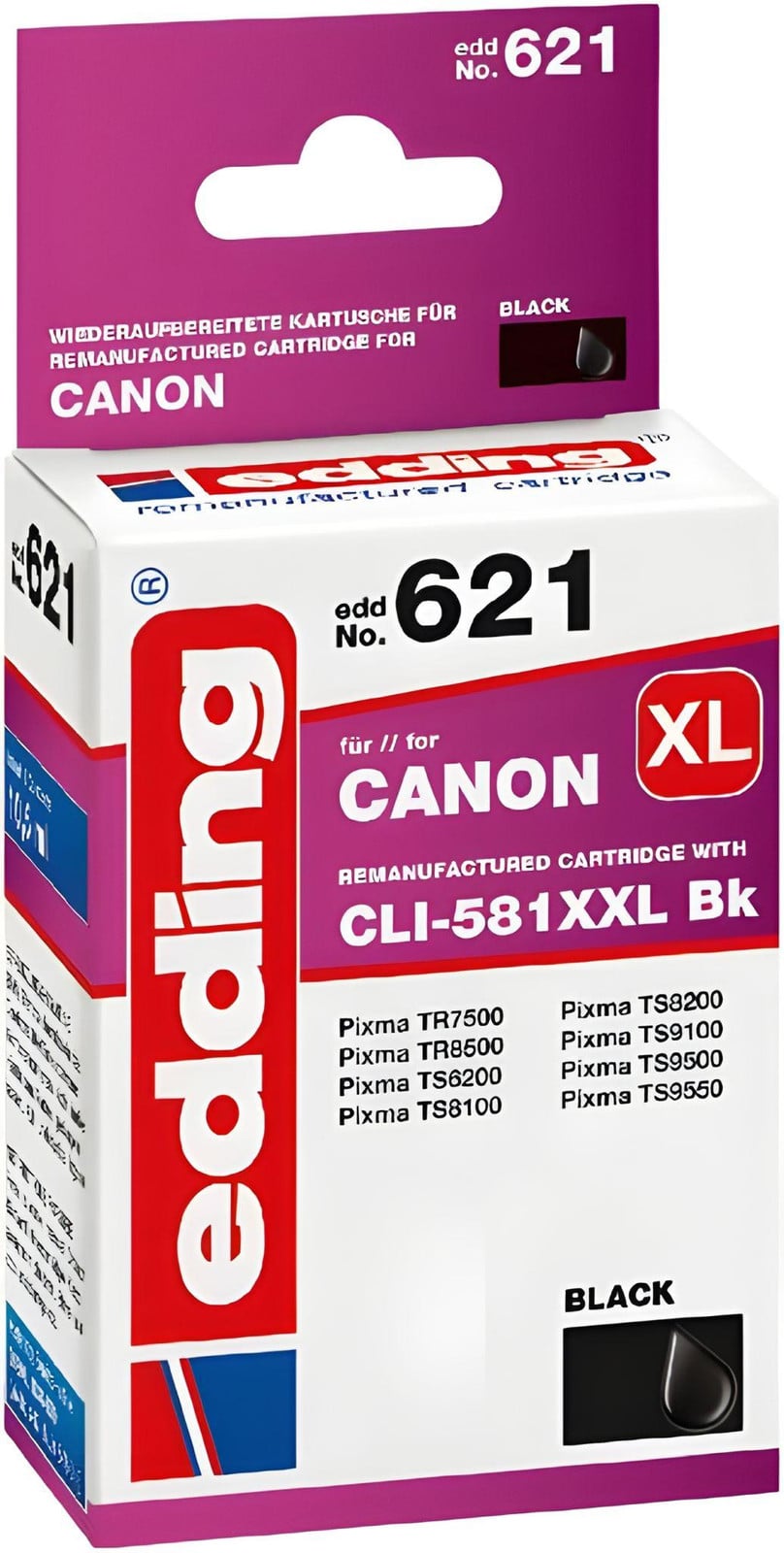 Edding EDD-621 Druckerpatrone zwart compatibel met Canon CLI-581XXL BK