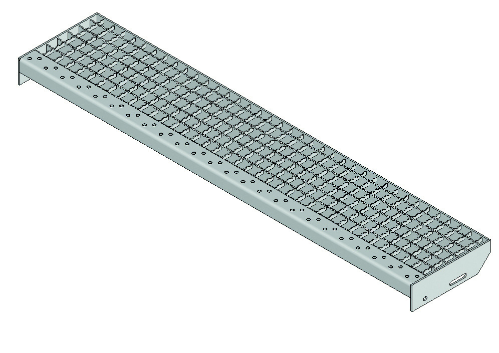 Munk Günzburger Steigtechnik MUNK Treppenstufe Alu-Gitterrost 600mm Stufenbreite, 235mm Stufentiefe 182001