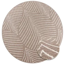 In- & Outdoorteppich REVERSO - Leaves - Taupe - Ø200cm