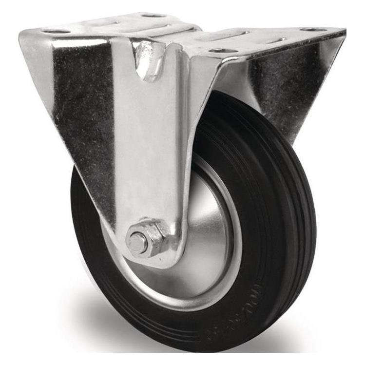 Tecwerk Bockrolle Rad-Ø 100 mm Tragfähigkeit 75 kg Vollgummi Platte L105xB80 mm (2000276006)