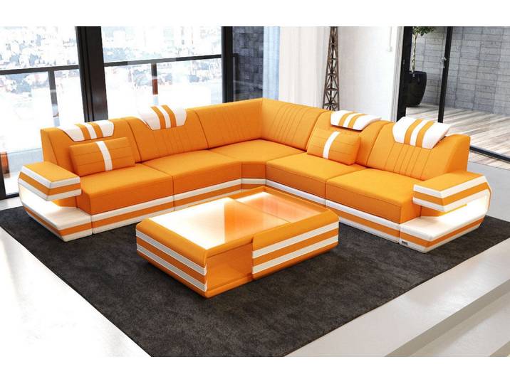 Couch Ragusa L-Form in Stoff