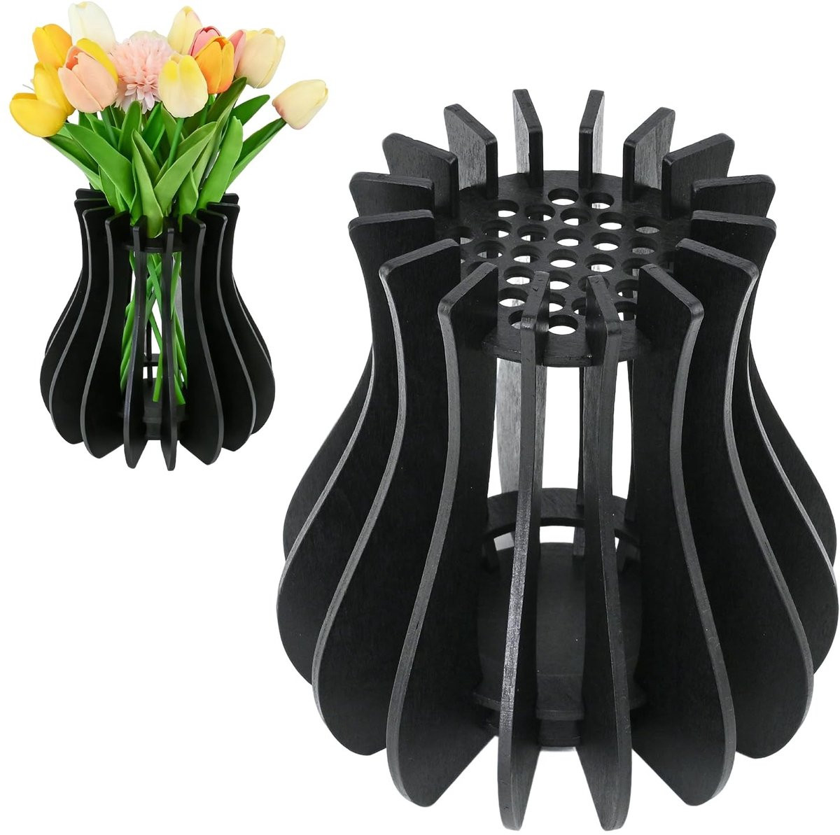 Omgoods - Houten 3D Bloemenvase voor Decoratie