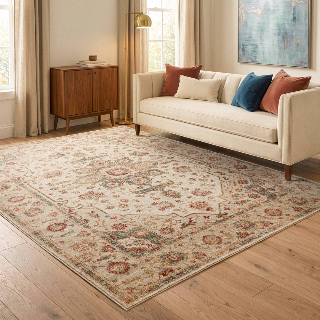 Astoria Grand Labelle Vintage Look Dhurrie Beige Rectangle 200 x 275cm