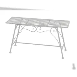 DELUKE Blumenbank RITA Stahl Antik-weiß 45x83x27cm Pflanzenständer Pflanzenregal Blumenregal