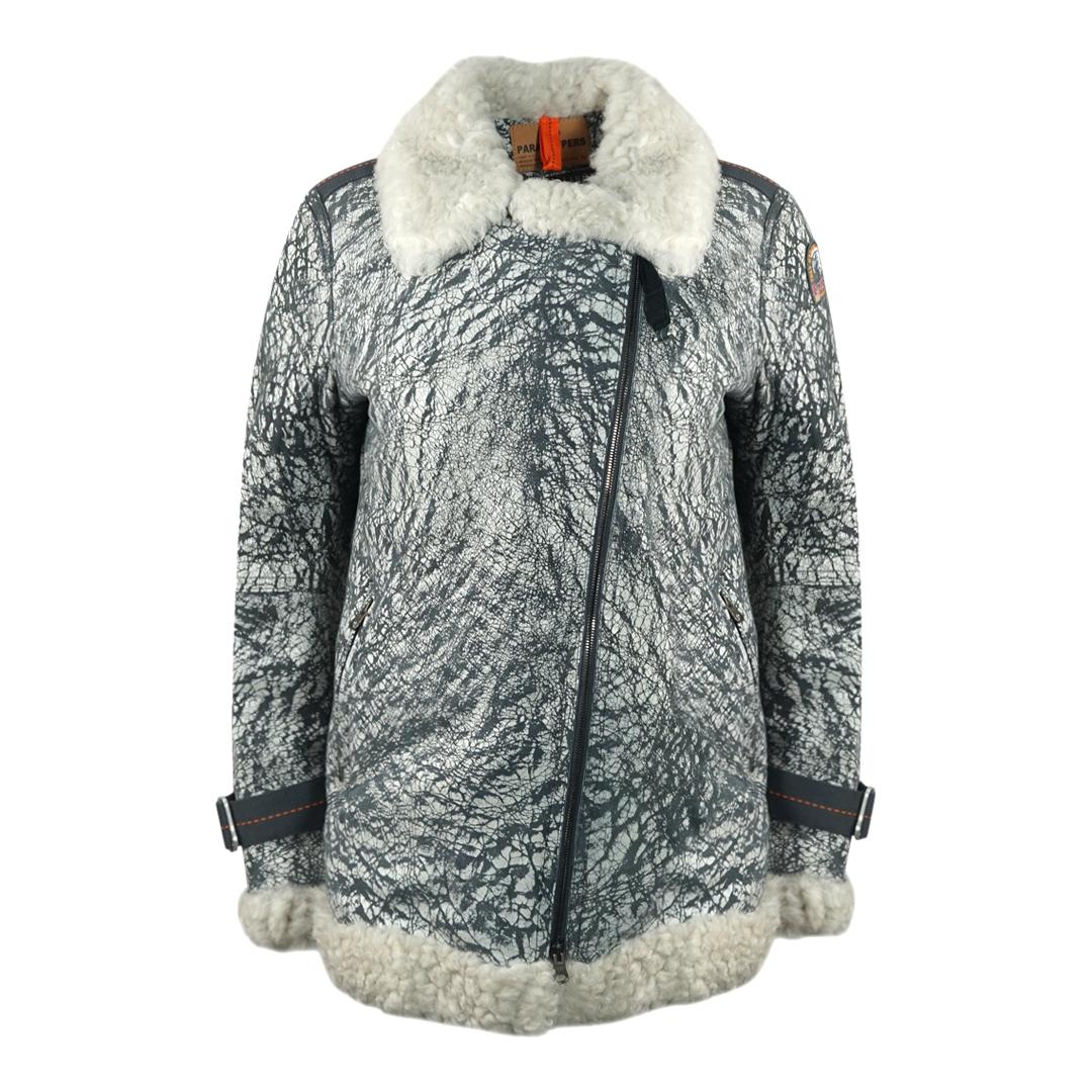 Parajumpers Haven Shearling Nine ijzergrijs leren jack