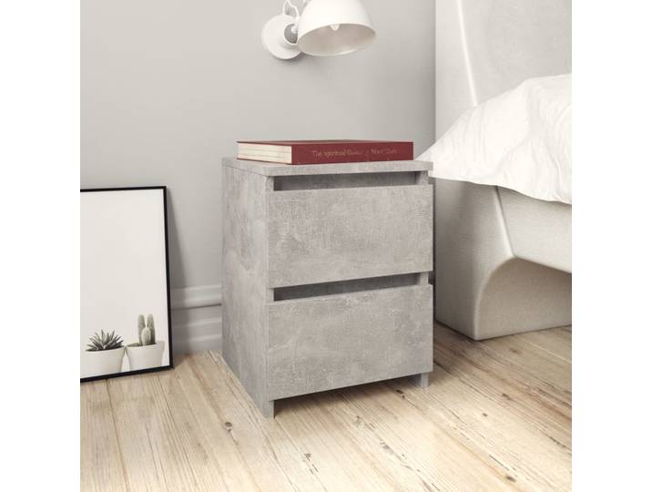 vidaXL Nachttisch Betongrau 30×30×40 cm Holzwerkstoff