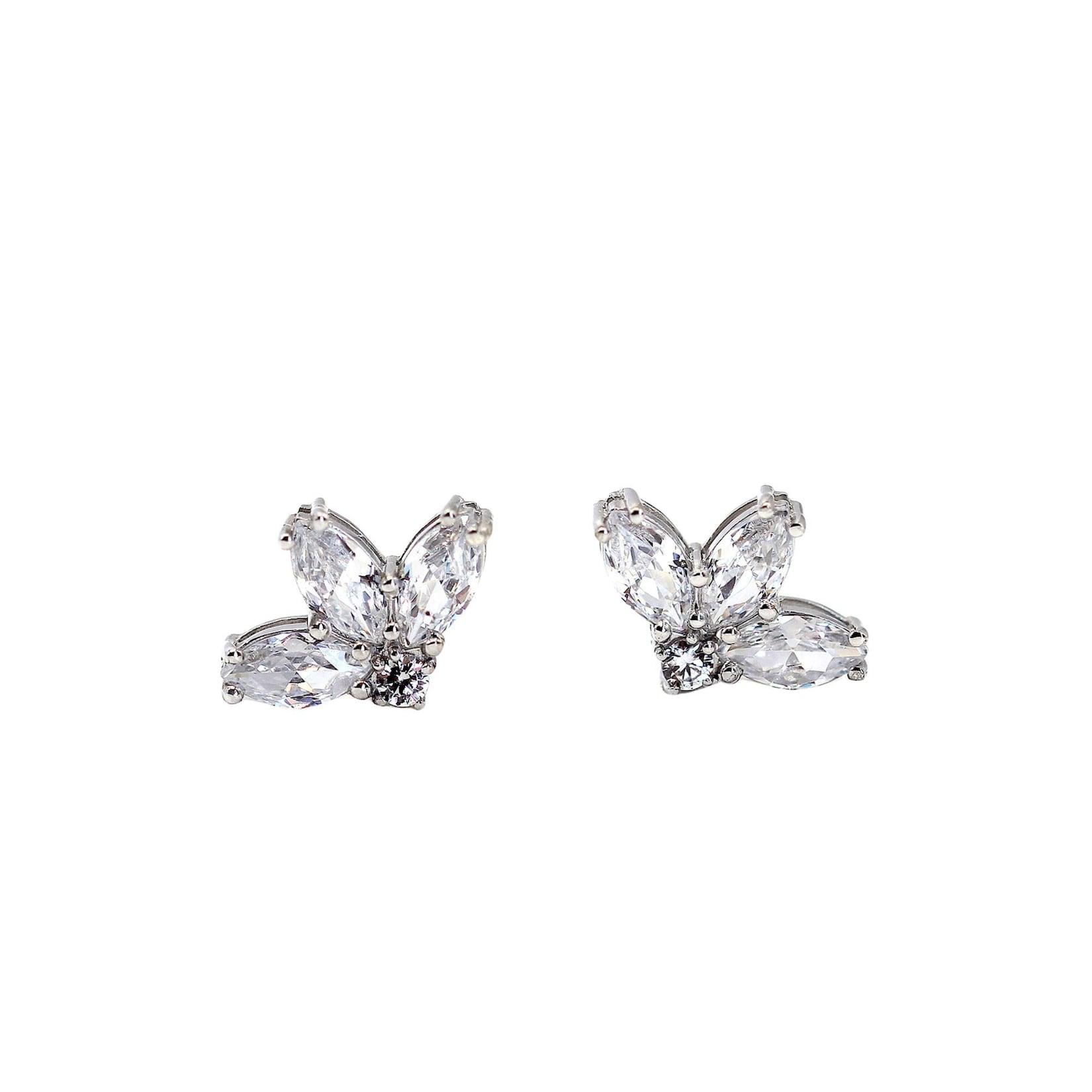 LEIS Ohrstecker 925 Sterling Silber rhodiniert Glänzend Zirkonia weiß