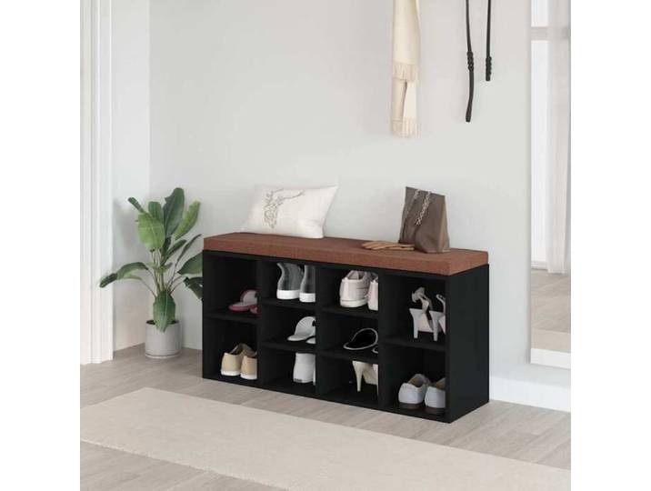 Noir Banc à chaussures Noir 103x30x48 cm Bois d'ingénierie - Meuble Banc @48706