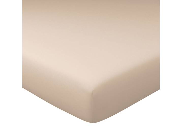 Drap-housse grand bonnet en coton beige sable 180x200x40cm