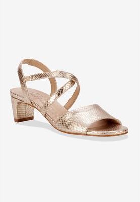 Women's Liza Sandal by Ros Hommerson in Gold Snake Leather (Size 8 N)