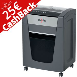 Rexel Aktenvernichter 2021420XEU Momentum P420+, mit Rollen, 25 Cashback, 20 Blatt, 30 Liter, 4x35 mm Partikelschnitt P-4