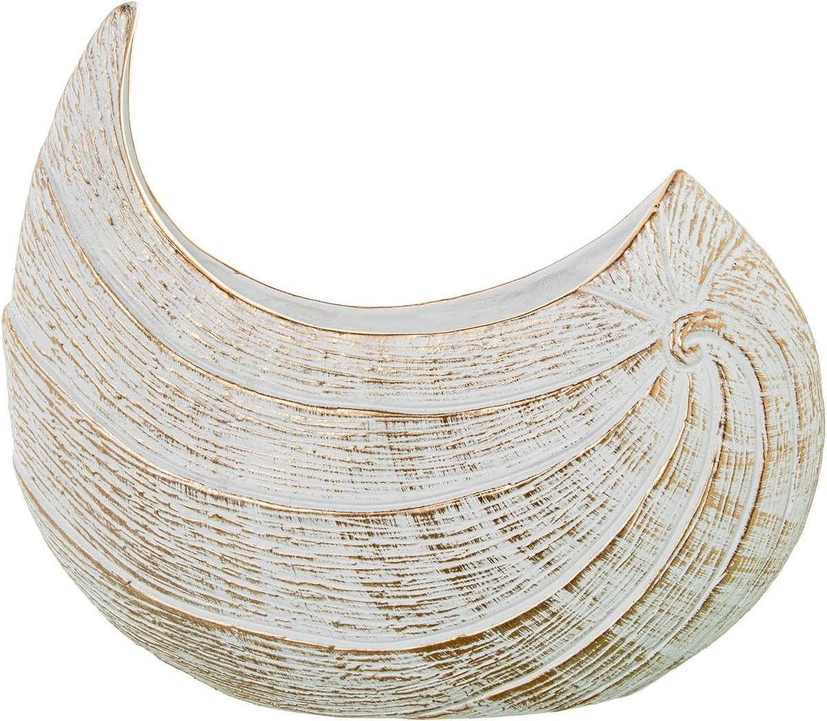 Handgeschilderde Keramieken Vaas in Wit Goud voor Woonkamer Decoratie - 36 x 11 x 31 cm