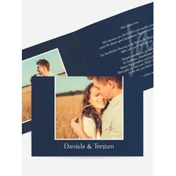 Hochzeitskarten Einladungen selbst gestalten mit Spruch und Fotos im Onlinedesigner bei Meine-Kartenmanufaktur.de
