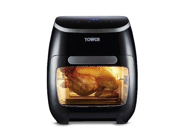 Tower T17076 Xpress Pro Combo 10-in-1 Digitale Heißluftfritteuse mit Schneller Luftzirkulation, 60-Minuten-Timer - Airfryer Airfryer Heißluftfritteuse XXL 11 l - 2000W - Schwarz